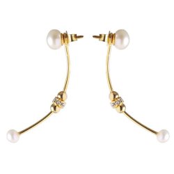 Ohrstecker mit Stift und 4 mm Schale, vergoldetes Silber, 11x4x0,9 mm, 1 Paar