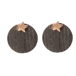 Ohrstecker mit Stern, vergoldetes Messing, 7 mm, mit Verschluss, 2 Stk.