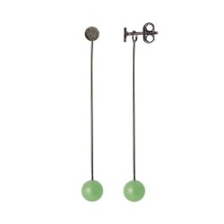 Ohrstecker mit Platte, geb&uuml;rstetes schwarzes Sterlingsilber, 4 mm, 2 Stk.