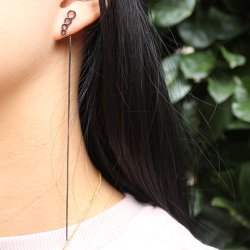 Ohrstecker mit Ringen, vergoldetes Sterlingsilber, 14x2 mm, 2 Stk.