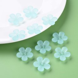 Acryl, Blume, blau, 22x23 mm, 6 Stck