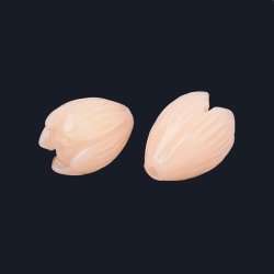 Synthetische Korallenperle, pfirsichfarben, Blumenknospe, 11,5x8,5 mm, Loch 1 mm, 4 St&uuml;ck.