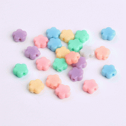 Acrylperlen, Blume, gemischte Farben, 9X9,5mm, 20 St&uuml;ck. 