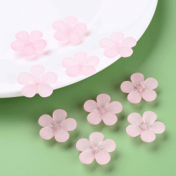 Acryl, Blume, rosa, 22x23 mm, 6 Stck