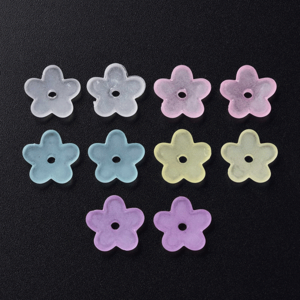 Acryl, Blumen, gemischte Farben, 12,5x13 mm, 10 St&uuml;ck