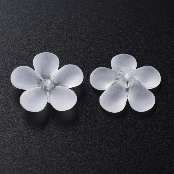 Acryl, Blume, wei/transparent, 22x23 mm, 6 Stck