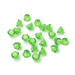 Acrylperle, Glockenblumen, grasgrn, 6 Stk.