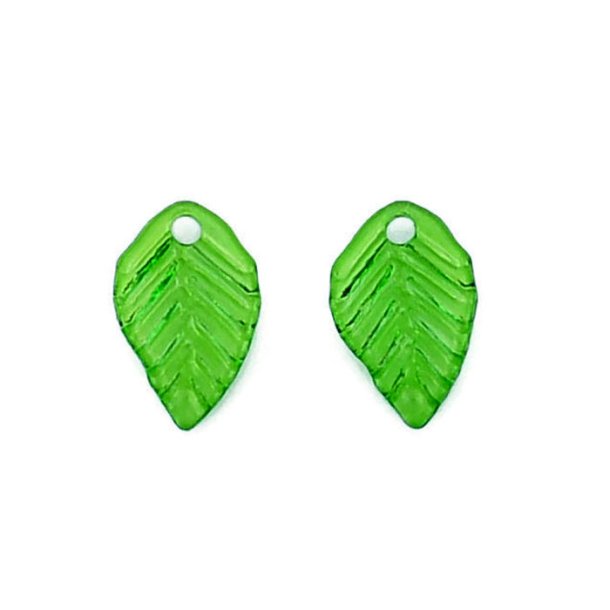 Acryl, Blatt, gr&uuml;n, 13,5x8,5mm, 10 St&uuml;ck.
