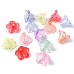 Lilienblte, klares Acryl, gemischte Farben, AB wechselnd, 14x10mm, 20 Stck