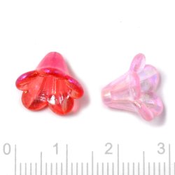 Lilienblte, klares Acryl, gemischte Farben, AB wechselnd, 14x10mm, 20 Stck