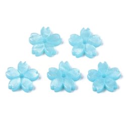 Acryl, f&uuml;nfbl&auml;ttrige Blume, blau, 11x2 mm, 6 St&uuml;ck.