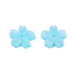 Acryl, f&uuml;nfbl&auml;ttrige Blume, blau, 11x2 mm, 6 St&uuml;ck.