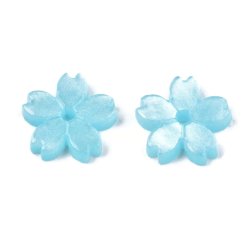 Acryl, f&uuml;nfbl&auml;ttrige Blume, blau, 11x2 mm, 6 St&uuml;ck.