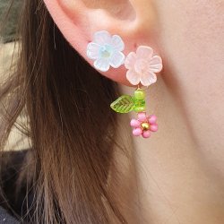 Acrylblume, gemischte Pastellfarben, AB wechselnd, 10x5x10,5mm, 20 Stck