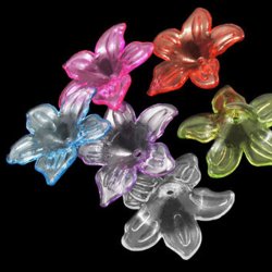 Acrylblume, gemischte Farben, 26,5x6mm, 6Stk