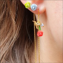 Gestreifte Glasperle, #8, wei/dunkelblau, dicht gestreift, 3 mm, 20 gr. ca. 750 Stk.