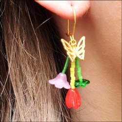 Acryl, Blumen, lila, 9x5 mm, 10 Stk.