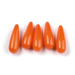 Tropfen, angebohrt, orange, Kunststoff, 30,5x10 mm. 2 Stck