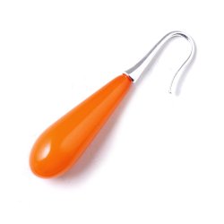 Tropfen, angebohrt, orange, Kunststoff, 30,5x10 mm. 2 Stck