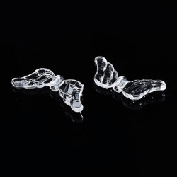 Fl&uuml;gel, klares Acryl, 29x12x3,5 mm, 10 Stk.