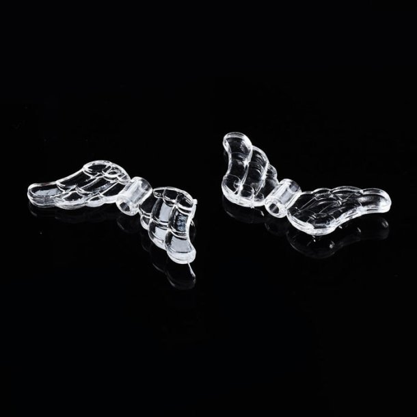 Angel wings, acrylic bead, 29x12x3x5mm, 10pcs