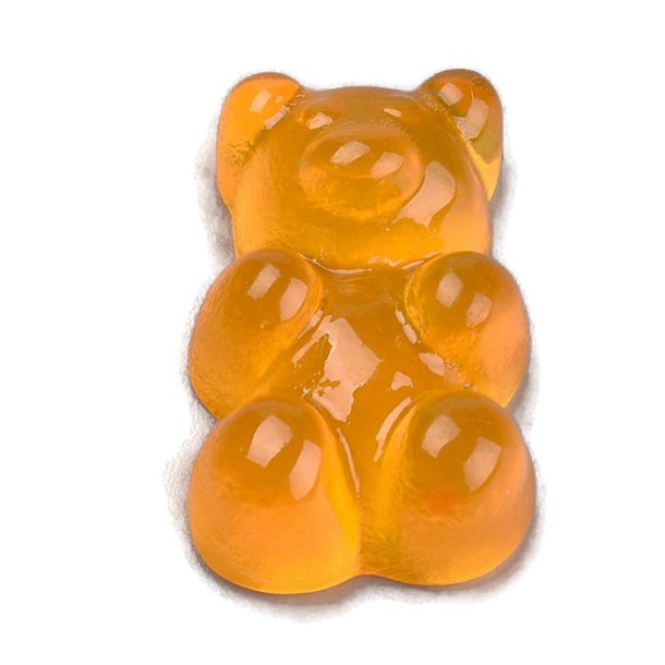 Teddy bear, resin, orange, imitation candy bear, 17x12x7mm, 6 pcs
