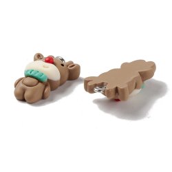 Christmas pendant, Rudolph reindeer, plastic, with eye, 26x17 mm, 2 pcs