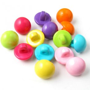 Acrylknapper, assorterede farver, halvrund, 10,5x10 mm,14 stk.