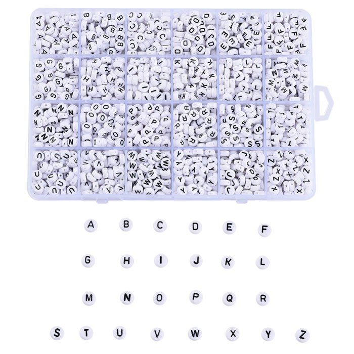 100PCS Mix Square Letter Beads Alphabet Cube or Round Beads A to Z Letter  Beads Square Alphabet Letter Beads Acrylic Letter Beads 