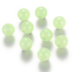 Dunkel leuchtende Perlen, Acryl, hellgrn, 8 mm, 20 Stck