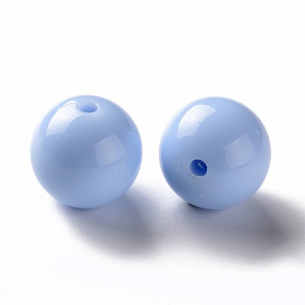 Acrylic beads, 20mm, round, baby blue, 6pcs.