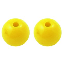 Acryl-Perlen, 16 mm, rund, gelb, 6 Stk.