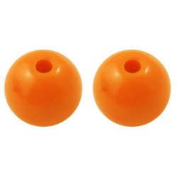 Acryl-Perlen, 20 mm, rund, orange, 6 Stk.