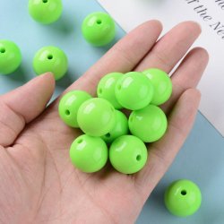 Acryl-Perlen, 20 mm, rund, stark hellgr&uuml;n, 6 Stk.