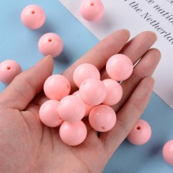 Acryl-Perlen, 20 mm, rund, helles pink, 6 Stk.