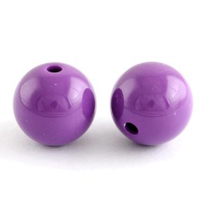 Acryl-Perlen, 20 mm, rund, lila, 6 Stk.