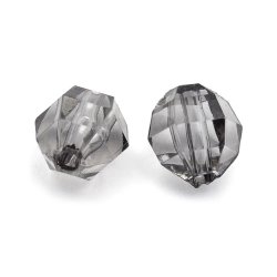 Acrylperle, Gro&szlig;kauf, rund facettiert, hellgrau, 8x8,5x7 mm, 1650 St&uuml;ck.