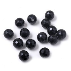 Acrylperle, rund facettiert, schwarz, 7x7,5 mm, 100 Stck.
