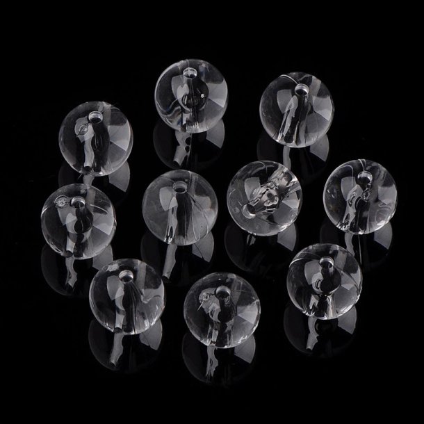 Acrylic bead, clear, transparent, round, diameter 12 mm, 20 pcs.