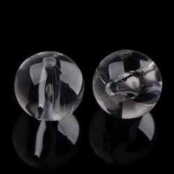 Acrylperle, kunststoff, klar, transparent, rund, Durchmesser 14 mm, 20 St&uuml;ck.