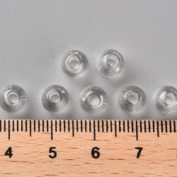 Acrylperle, kunststoff, klar, transparent, rund, Durchmesser 6 mm, 50 St&uuml;ck.