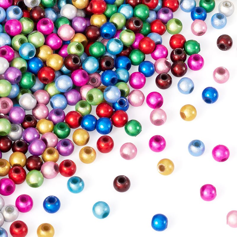 Miracle beads, acrylic, mixed vibrant colors, 4 mm, 20 pcs.