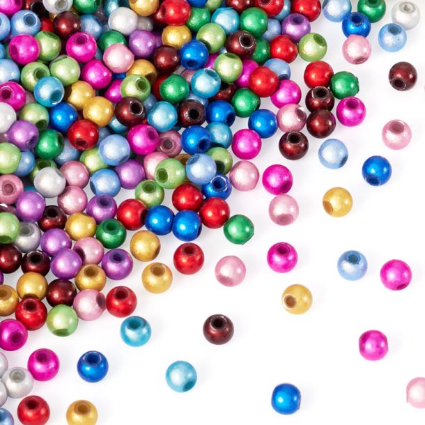 Wunderperlen, Acryl, verschiedene knallige Farben, 4 mm, 20 St�ck.