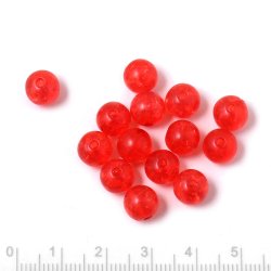 Acrylic bead with crack effect, round, red, 8 mm, 20 pcs.