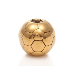 Vergoldeter polierter Fuball, massive Edelstahlperle, 10x9 mm, 1 Stck