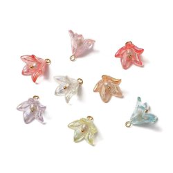 Blume, Acryl-Anhnger, 6 zfllige Farben, Lnge 15,5 mm, 6 Stck