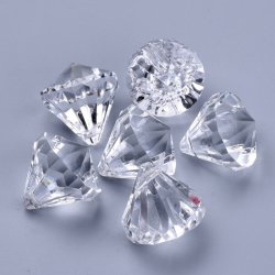 Prisma, gekreuzt gebohrt, Acryl, 15x15 mm. 6 Stk.