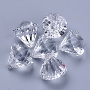 Prisma, gekreuzt gebohrt, Acryl, 15x15 mm. 6 Stk.