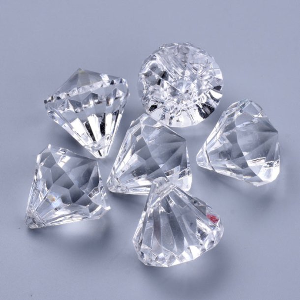 Prism, cross-drilled, acrylic, 15x15 mm. 6 pcs.