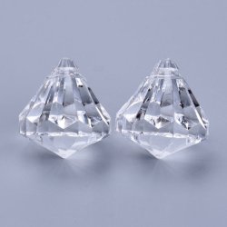 Prisma, gekreuzt gebohrt, Acryl, 15x15 mm. 6 Stk.